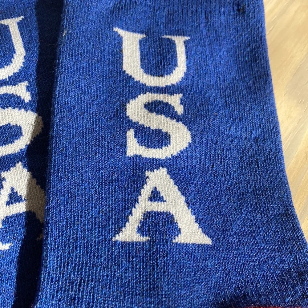 Patriotic Socks Red White Blue Unisex Medium Adult 2 pairs